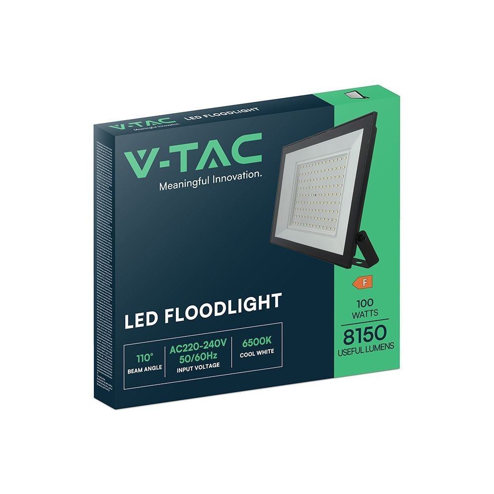 V-Tac 100W LED Projektør - Arbejdslampe til udendørs brug, 100W Effekt, 230V Input, 9500lm, RA80, IP65