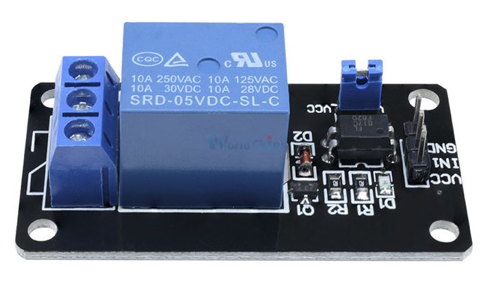 1 kanals 5V relæmodul til Arduino, PIC, ARM, AVR, DSP,...