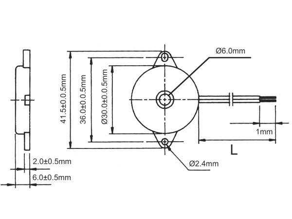 Piezo Lydgiver - 3-12Vac 2,5kHz 75dB, ledning