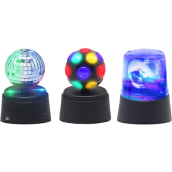 Mini Disco Sæt 3 i 1 spejlkugle, Disco lampe, Police lampe
