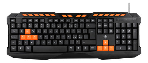 GAMING tastatur - anti-ghosting, USB, nordisk, sort/orange