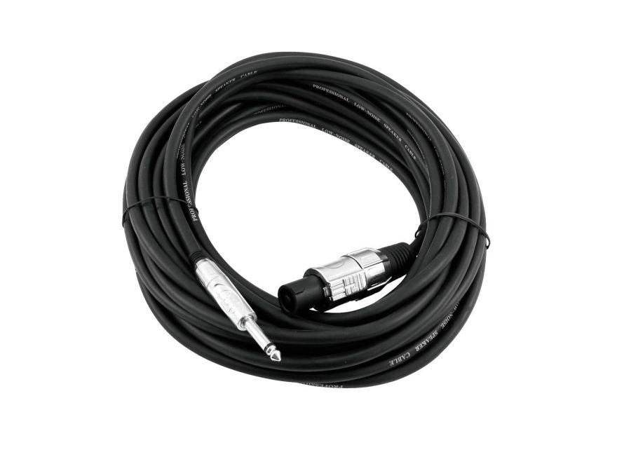 Højttalerkabel - 2P SPEAKON han > 6,35mm mono JACK han (5m)