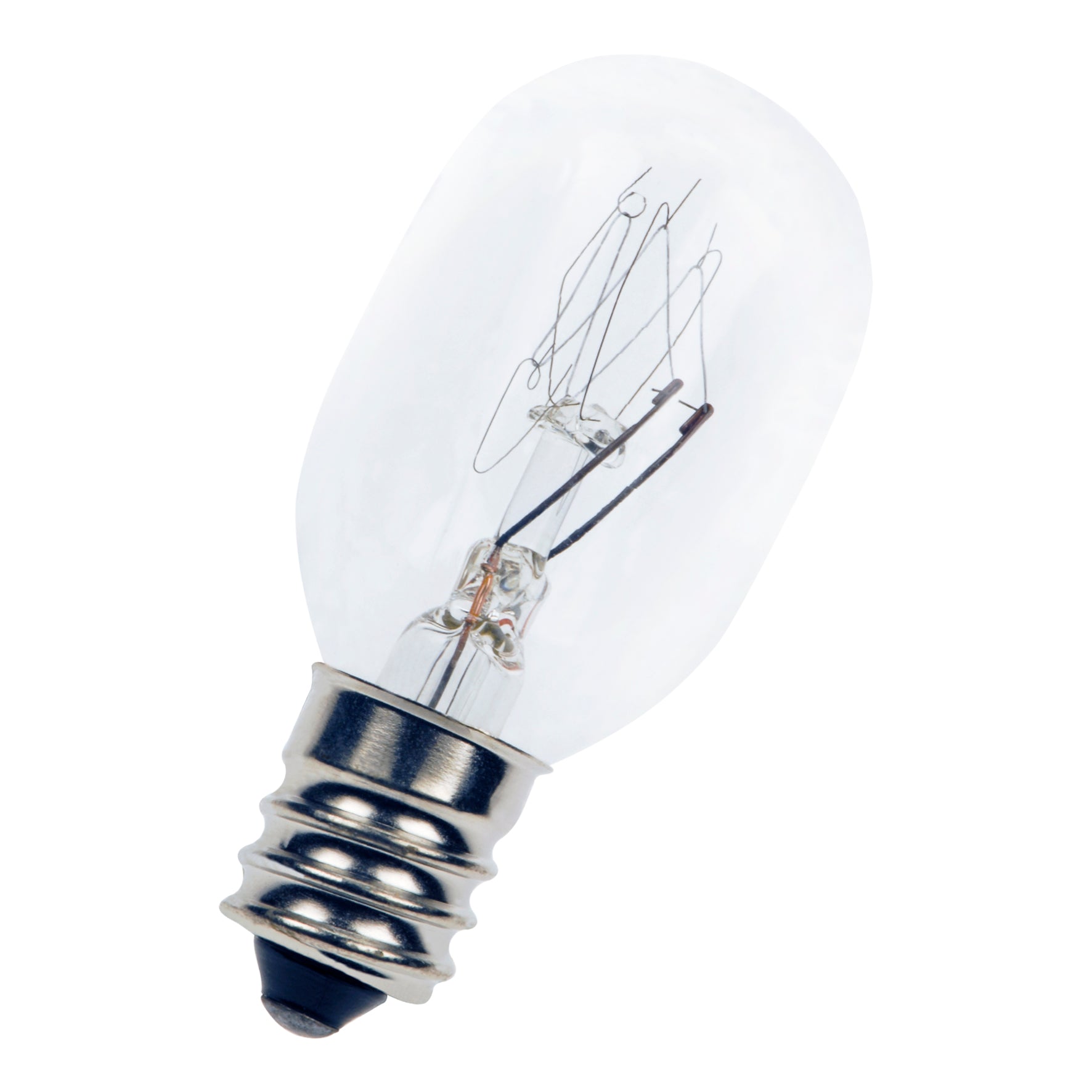 Parfumepære - 240V / 15W, E12 sokkel, Klar (Ø22x51mm)