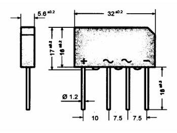 Brokobling, enkelt-fase, 250V 3,2A (B250C3200) SIL