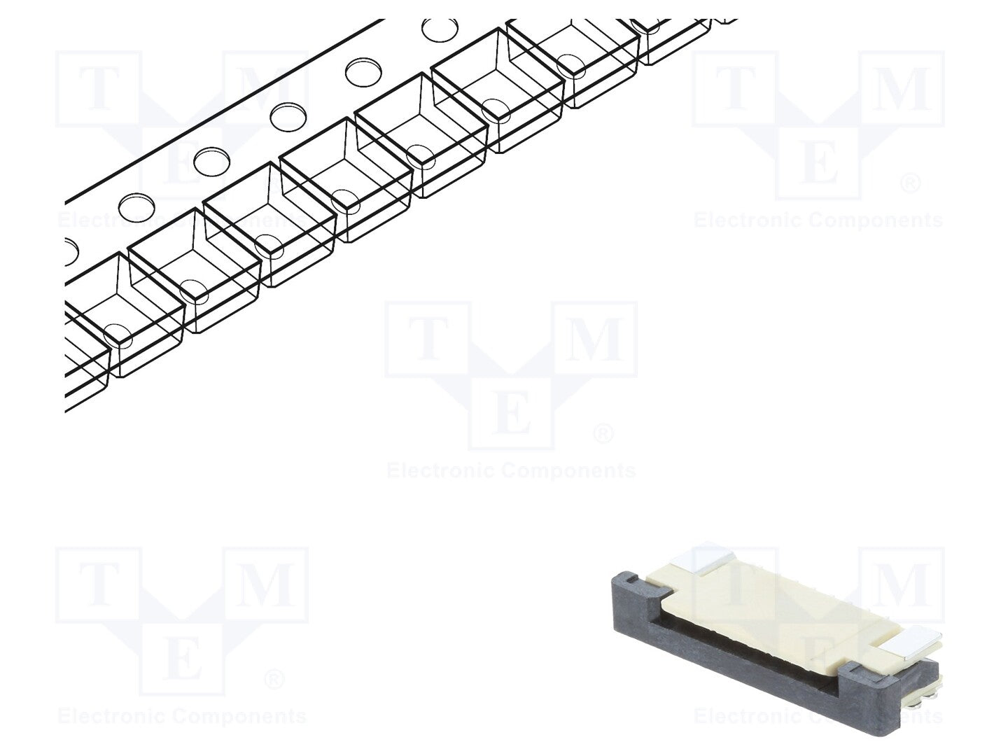 FFC (PFC) Flexkabel konnektor - 8pol, ZIF, SMD (1mm)