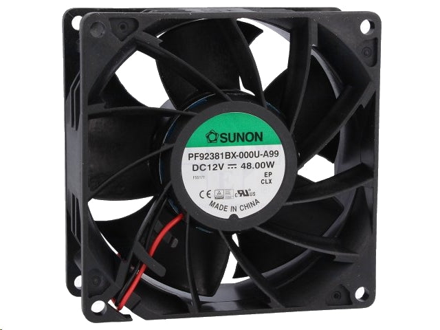 DC blæser - 92x92x38mm 12Vdc / 48W m. kugleleje