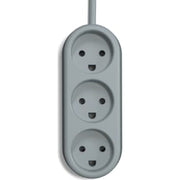 ColorCable Minimalistisk grå, Model 3 stikdåse, 2,5 meter.