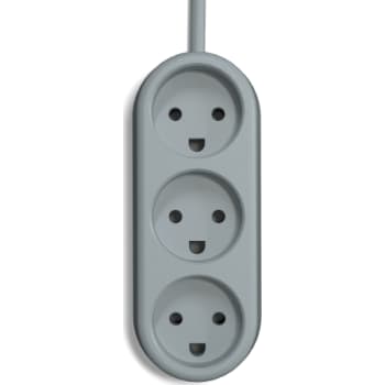 ColorCable Minimalistisk grå, Model 3 stikdåse, 2,5 meter.