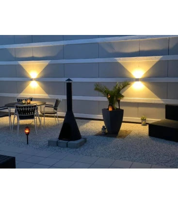 6W LED sort væglampe firkantet.