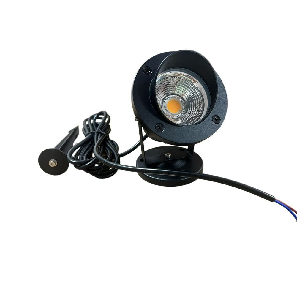 6W LED havelampe med spyd, sort finish, IP65-klassificeret, 12-24V, 450lm, erstatter 60W, RA82