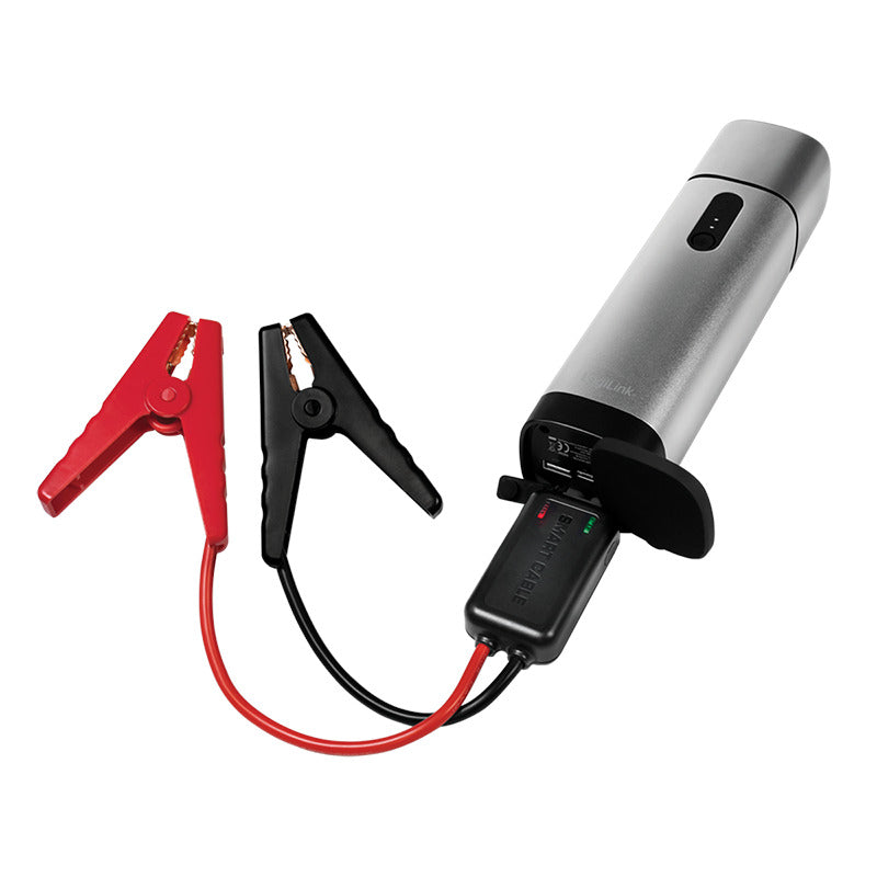 Jumpstarter med powerbank - 10.000mAh, 2xUSB-A, Grå