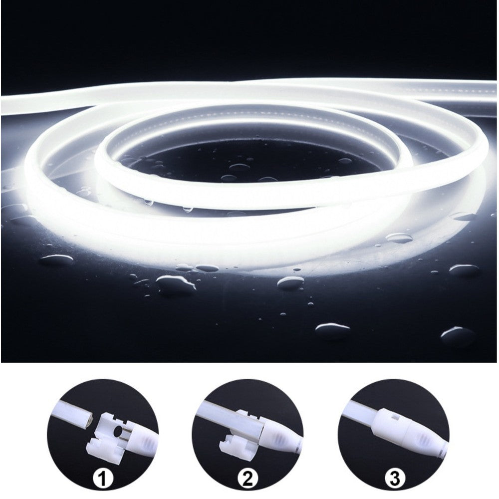 Vandtæt Neon COB strip - 230V, IP67, 288 LED, 11,5W/m, kan klippes hver 10cm