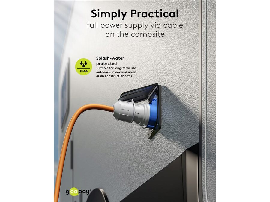 CEE forlængerkabel - CEE 3P hun til CEE 3P han (25m)