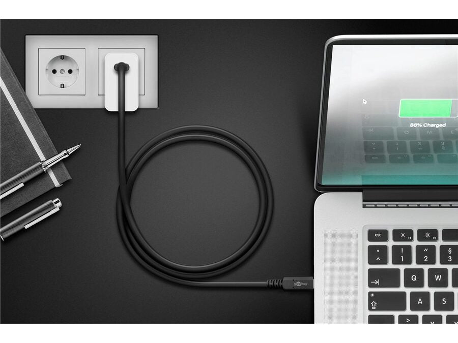 USB 4.0 PD kabel - 2 x USB-C han, 240W 5A, Sort (0,7m)