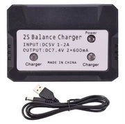 S2 Balance lader til 2 x 7,4V LiPOL batterier, 2 x 600mA