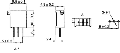 Multiturn trimmepotmeter - 5kOhm lineær, 500mW ±10% (TX)