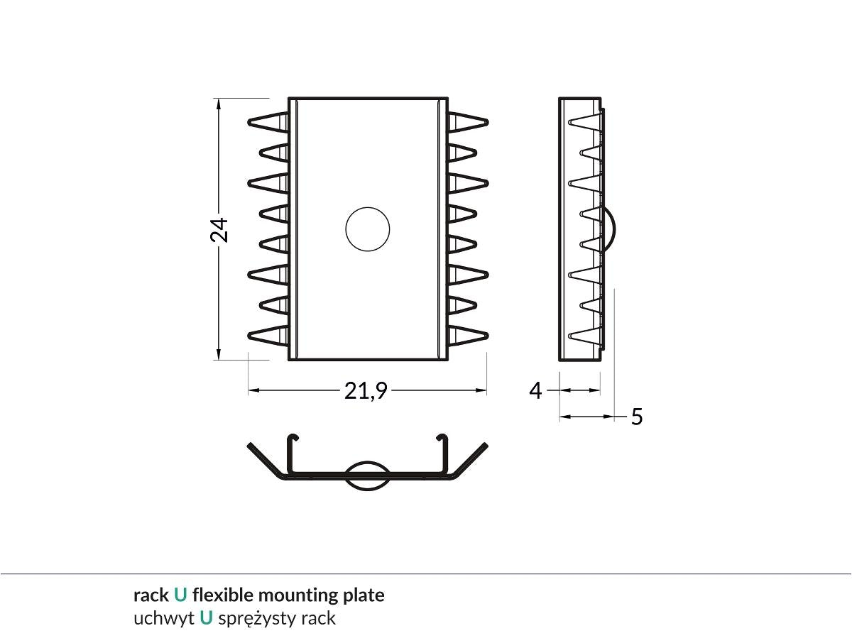 DIOFLEX Beslag for indbygning U flex 2 stk
