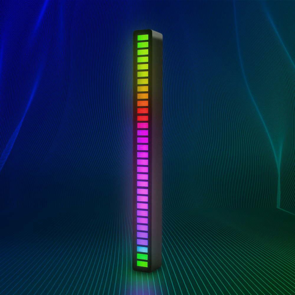 RGBIC musiksynkroniseringsbordlampe - 18cm, indbygget batteri, Bluetooth, 3W effekt, 5V USB input