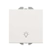 Simon 270 trykkontakt med lys - lys symbol 10A 230V mat hvid