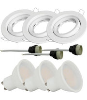 3-pak Indbygningsspot med 5W GU10 pære. hvid