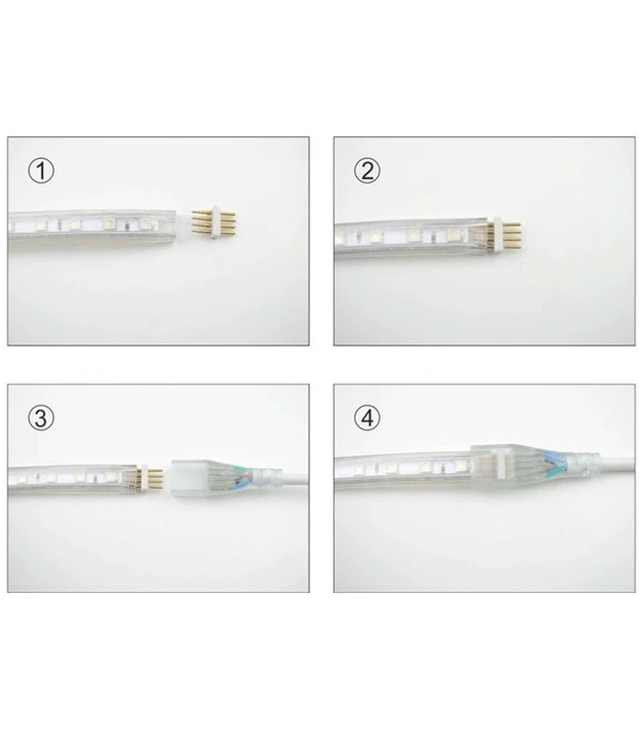 5 meter RGB vandtæt LED strip - 230V, 60 LED, 5W p