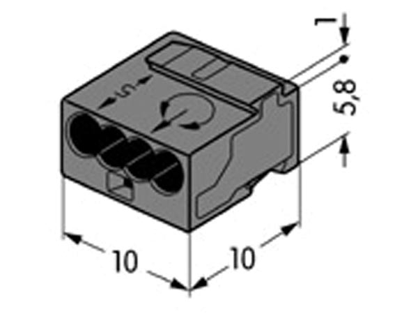 SAMLEMUFFE 4 X 0,6 - 0,8 MM RØD