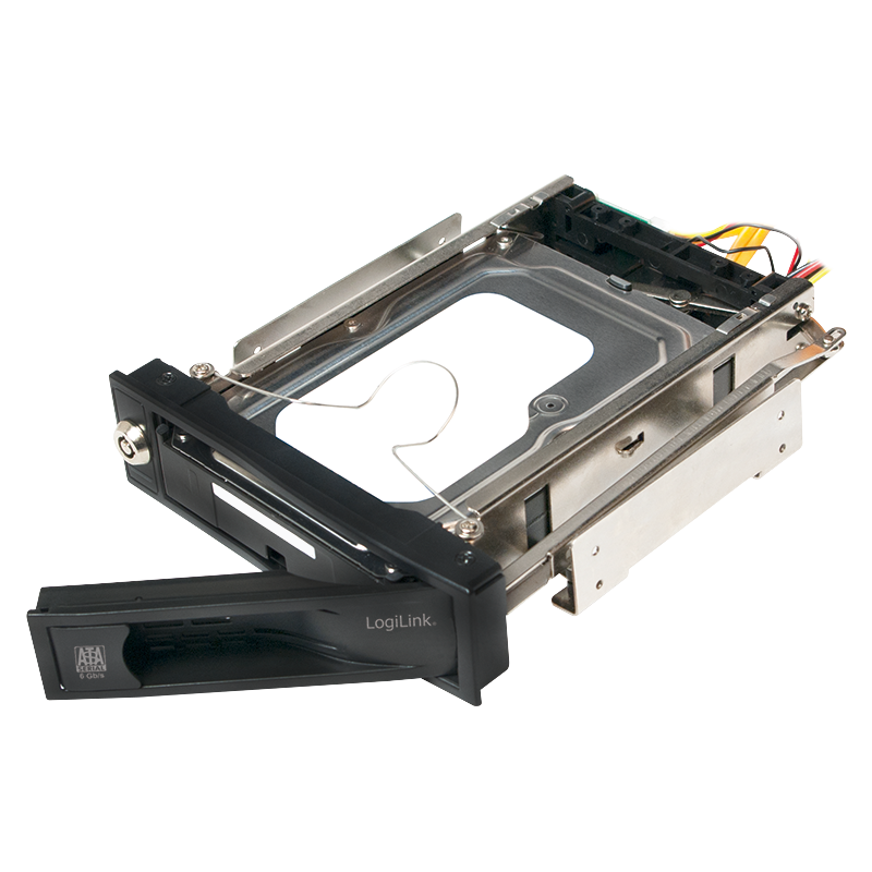 Flytbar Harddisk kabinet til 3,5" SATA HDD, Sort Alu.