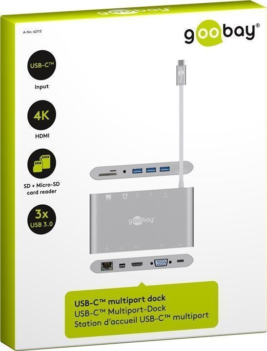 USB-C multiport adapter - USB-C, HDMI, 3xUSB-A, RJ45, SD