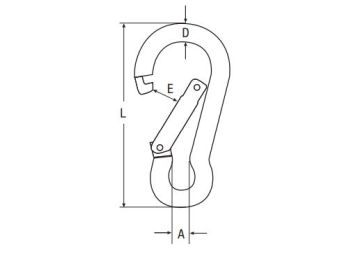 Karabinhage - Ø4 x 40mm, Rustfri stål