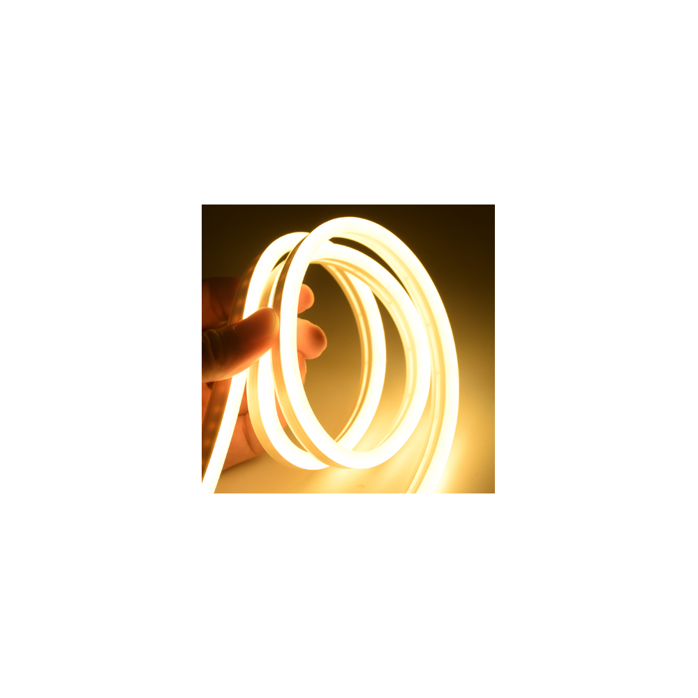 Vandtæt hvid neon fleksibel LED-strips, 5 meter, 8W/m, IP67, 12V