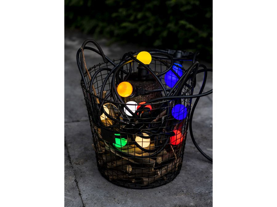 Prof. udendørs lyskæde u. pærer - 25 x E27 sokler (25m)