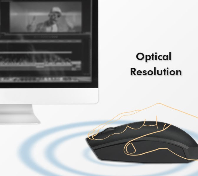 Ergonomisk bluetooth mus - 2,4GHz, 1200dpi, Sort