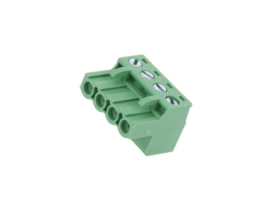 Indstik skrueterminal - 4P hun, 5,08mm, 2,5mm², Grøn