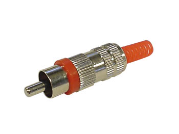 RCA(Phono) han - Nikkel, Rød
