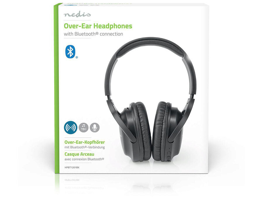 Trådløs Hovedtelefon m. mik. - Bluetooth, Sort