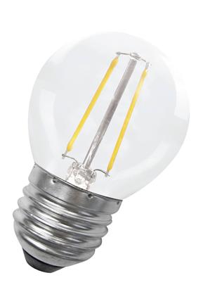 G45 Filament LED kronepære - 240V 1,8W klar, E27 sok. (2700K