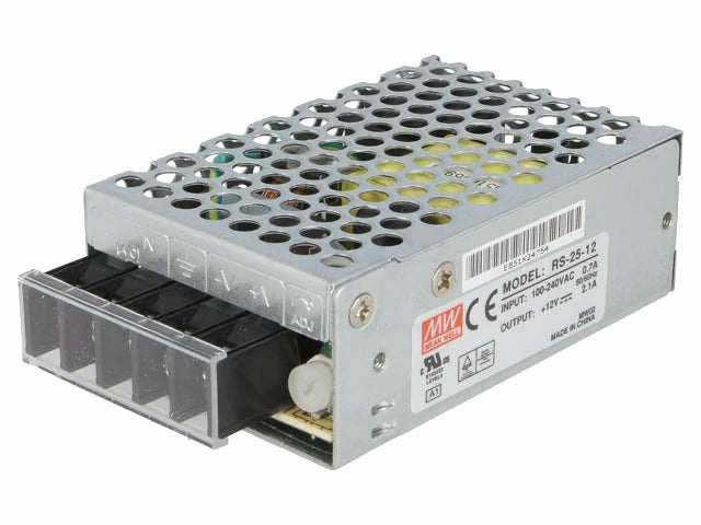 Strømforsyning til indbygning - 12VDC / 2,1A / 25,2W