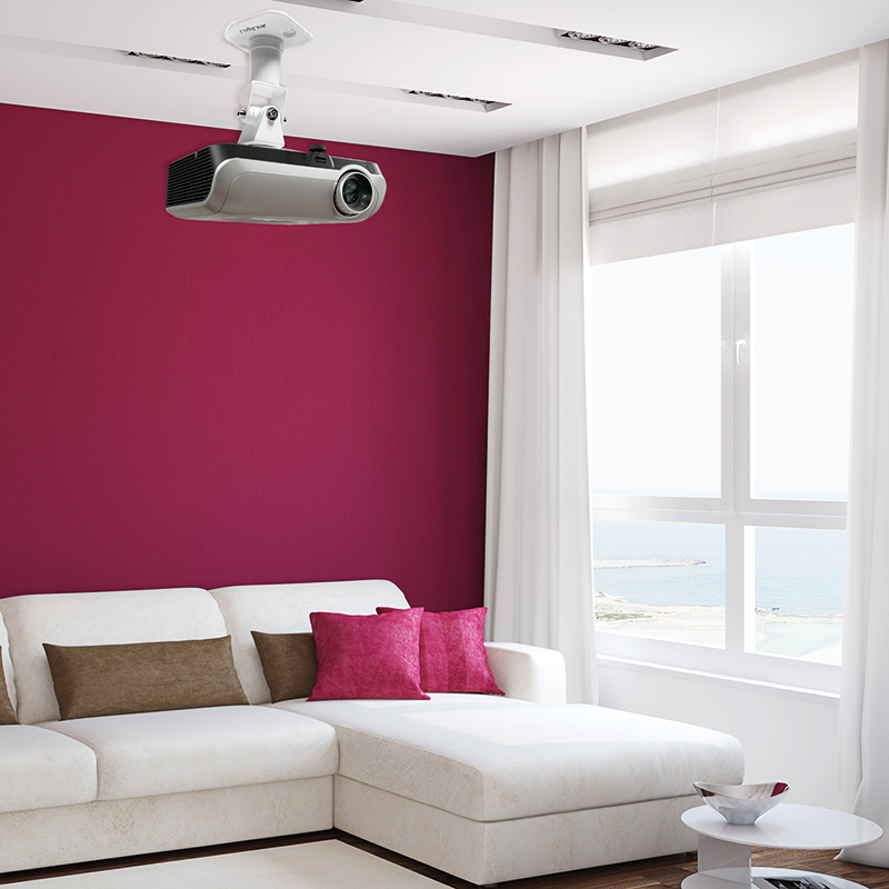 PC projektor loftbeslag - Maks. 15kg, Hvid