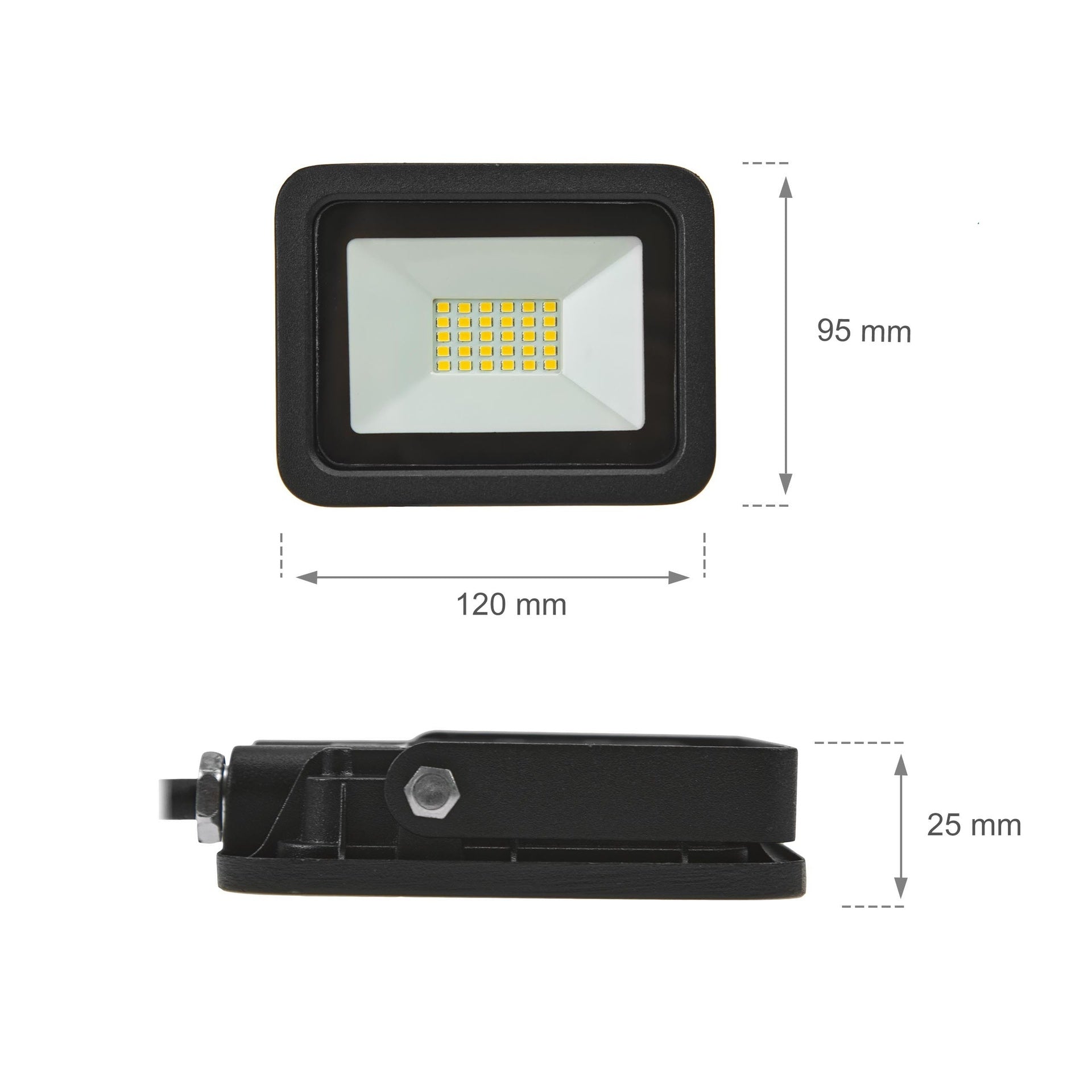 20W LED projektør m. sensor 6000K 1800 Lumen