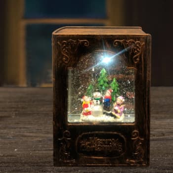 Glitter Bog måler 22x14x7 cm 3xAA batterier. Med timer.