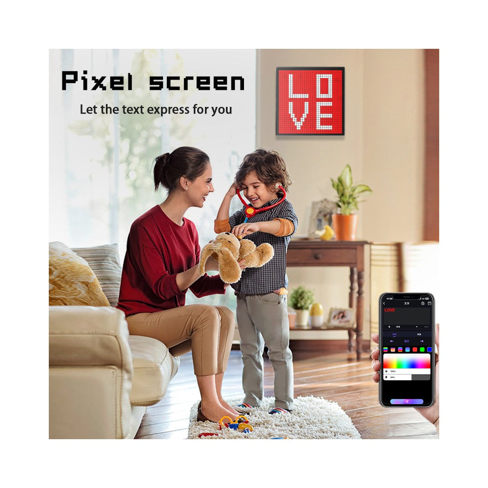 32x32 Pixel Bluetooth LED Display med 10W Effekt og 5V USB Input - Perfekt til brugervenlig visning og tilslutning.