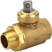 JCH 3/4" kuglehane med muffe og nippel, fuldt gennemløb og dræn, 16 mm top