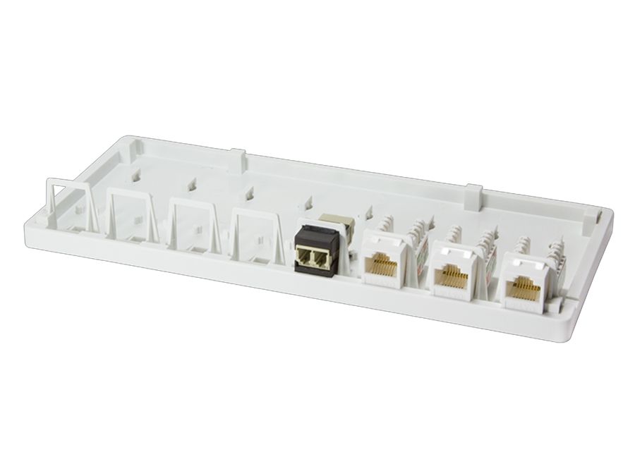 Keystone tilslutningsboks til vægmontage - 8 porte, Hvid