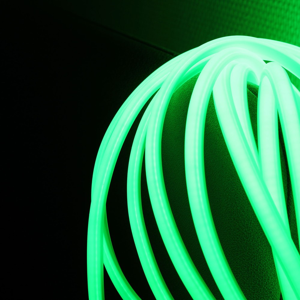 Vandtæt Grøn Neon COB Strip - 5m, 230V, IP67, 288 LED, 11,5W/m, Klippes hver 50cm