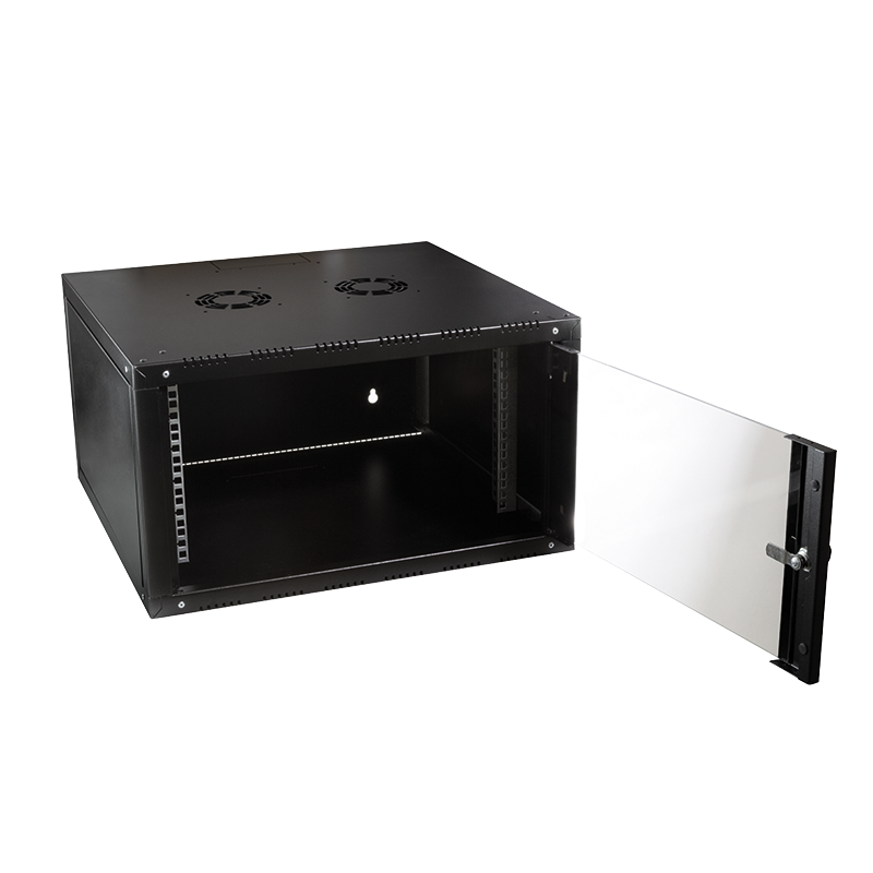 19" væg-rackskab - 9U B600xD560mm (Single) Sort