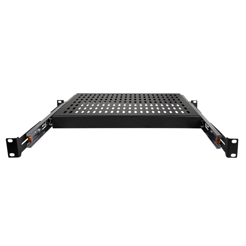 Udtrækshylde til 19" Rackskab - D:400mm, Sort