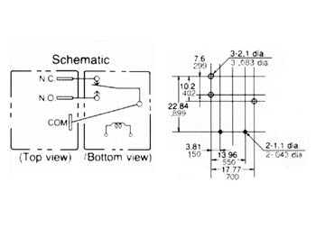 Autorelæ - 12Vdc / 20-30A, printben, 1 x skifte (SPDT)