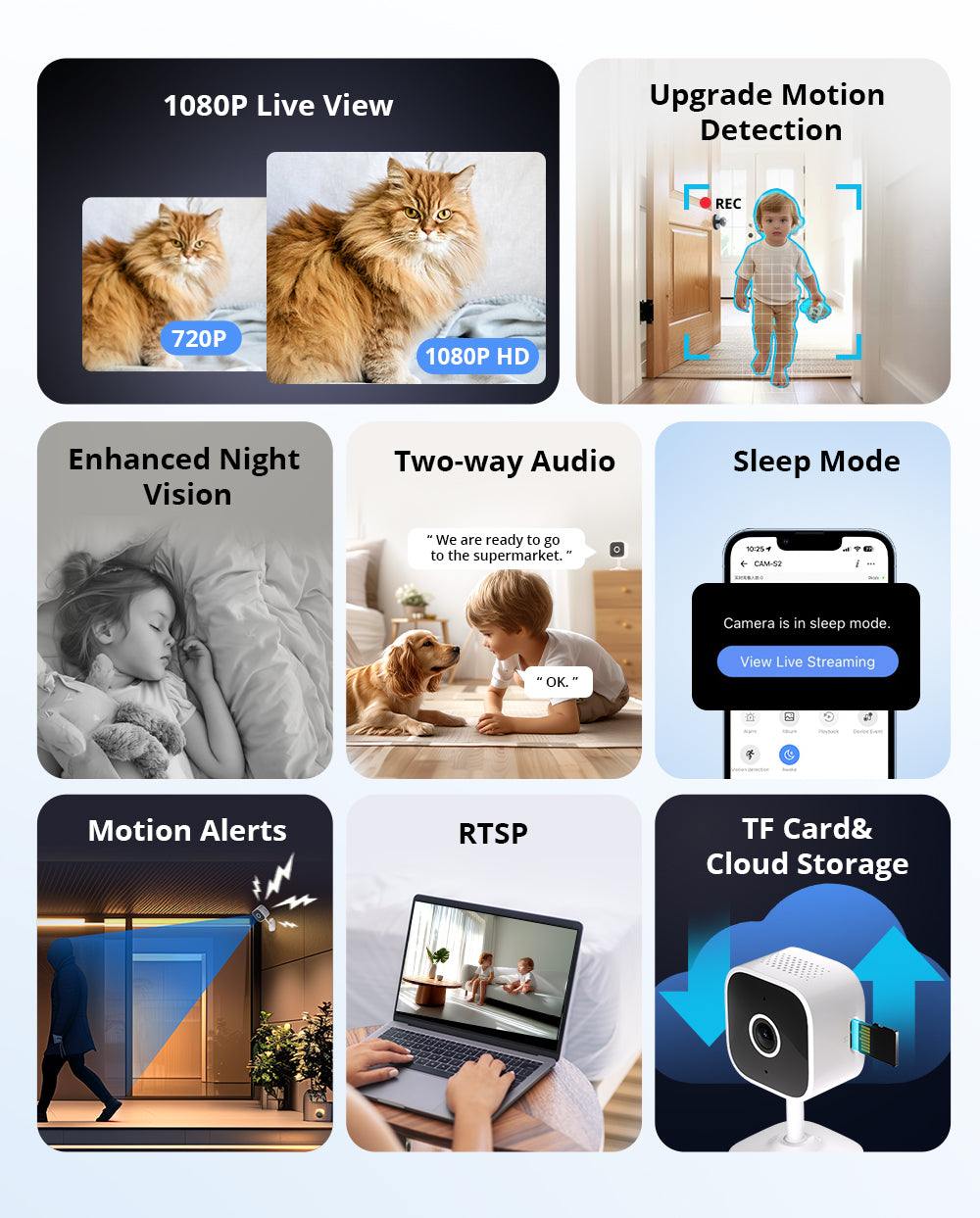 Wi-Fi AI slim overvågningskamera (2nd gen.) - 1080p