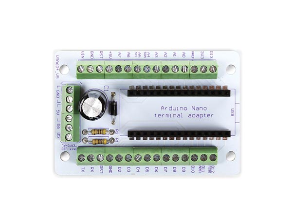 Arduino Nano skrueterminal adapter