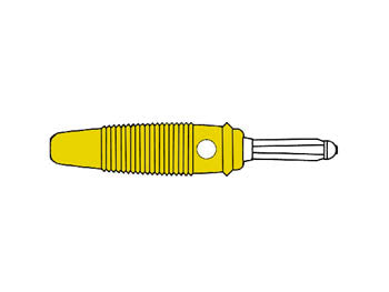 Prof. Bananstik, 4mm + sidehul, 30A, Gul (loddetype)